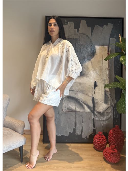 Camicia over in pizzo san gallo DIECI MINUTI | F8359C93R35R2